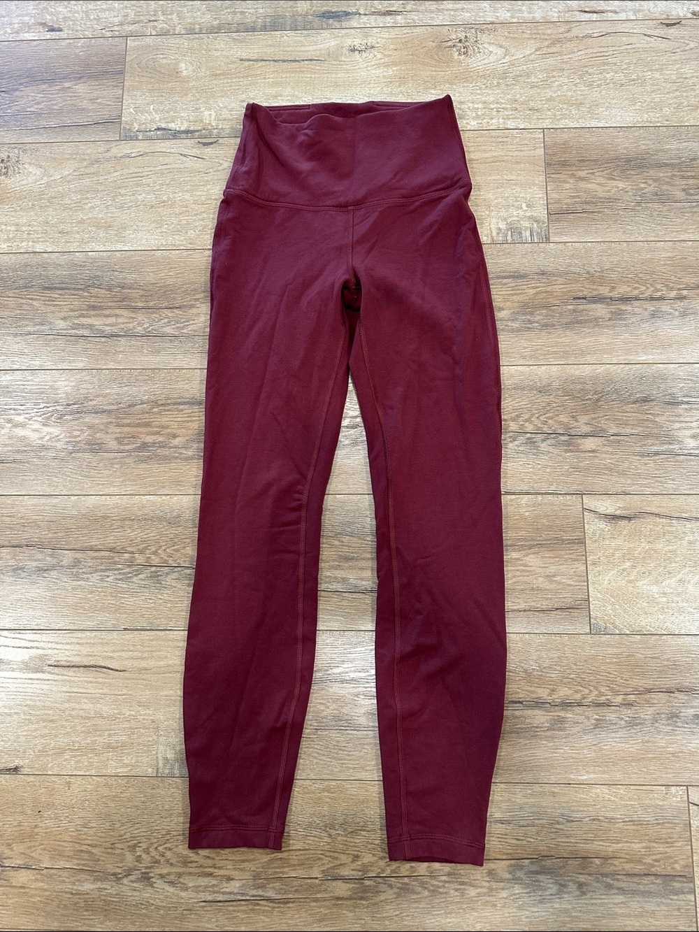 Lululemon High-Waist Fleece Lined Maroon Leggings